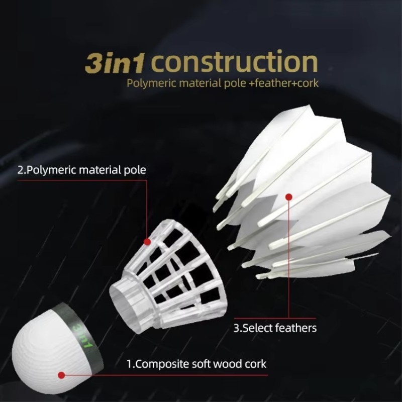 3in1 Patent Premium Goose Feat - Feather Shuttlecock ulasan dan harga
